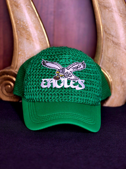 Crochet Eagles Trucker Hat