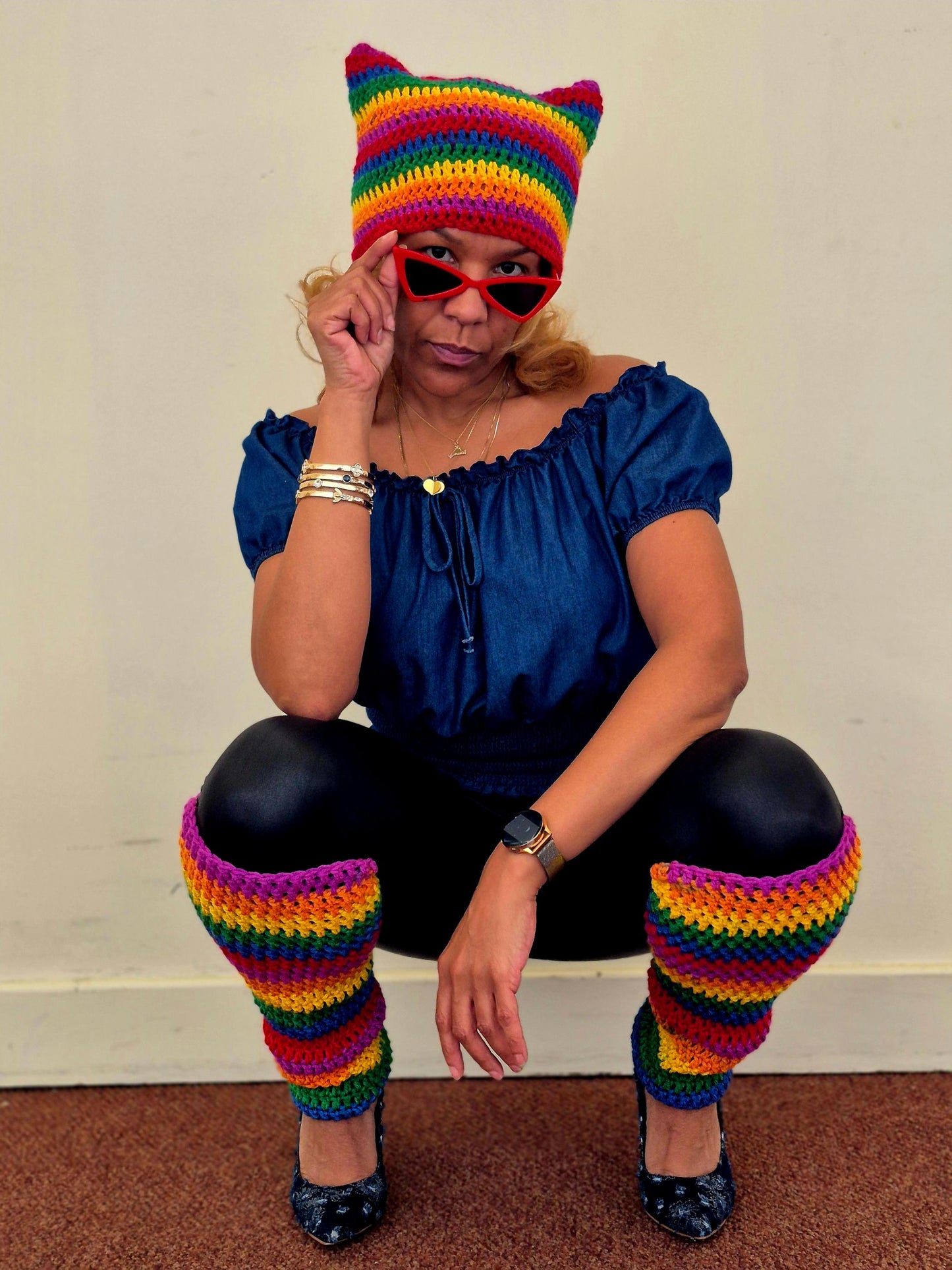 Purrfect Cat ear Beanie & Leg warmer Set