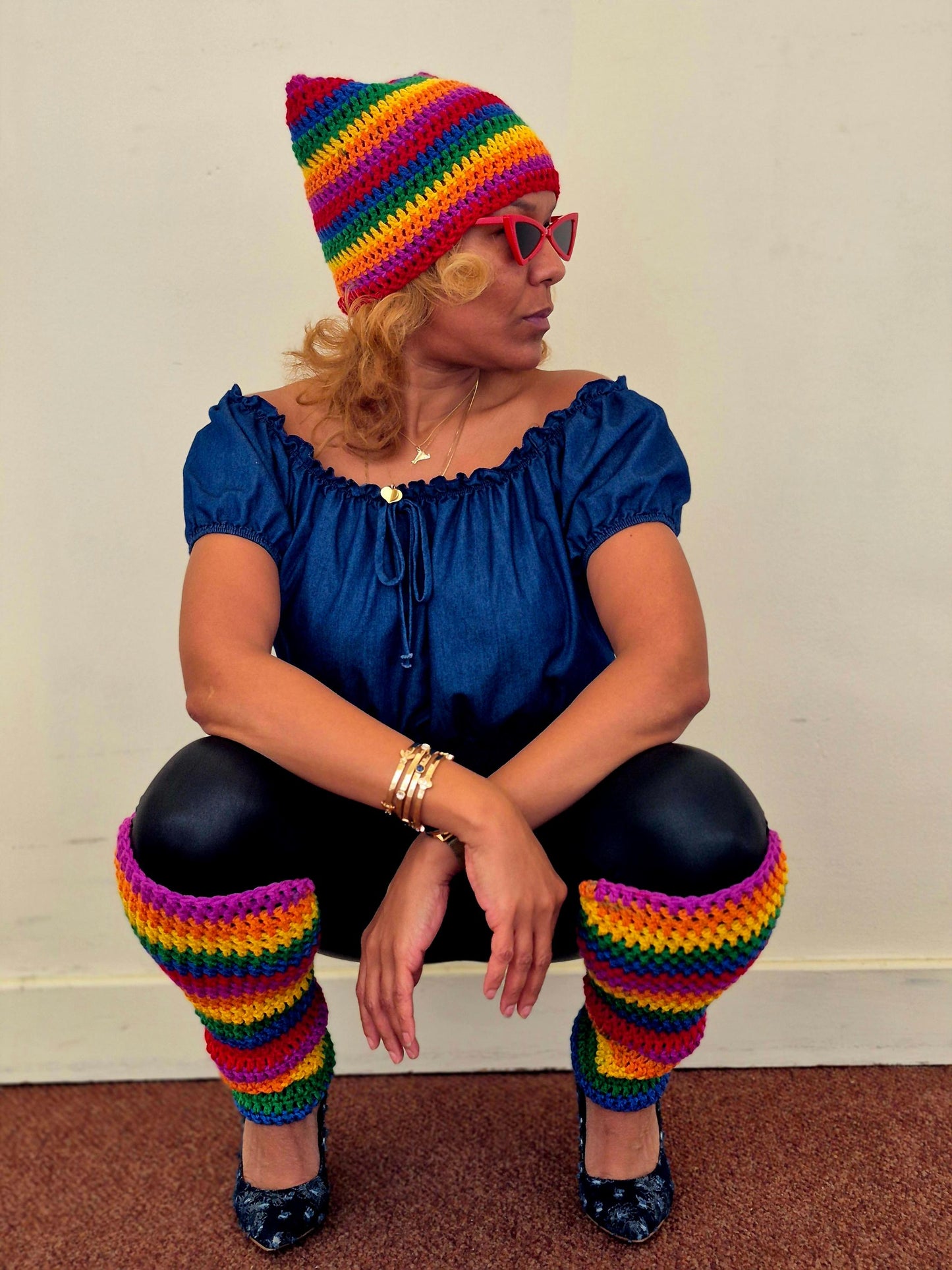 Purrfect Cat ear Beanie & Leg warmer Set